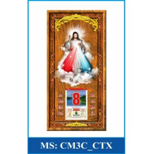 Đốc lịch gỗ 3D công giáo Chúa Thương Xót CM3C-CTX