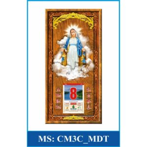 Đốc lịch gỗ 3D công giáo Mẹ Ban Ơn CM3C-MBO