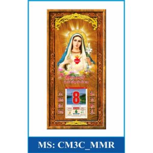Đốc lịch gỗ 3D công giáo Mẹ Maria CM3C-MMR 1