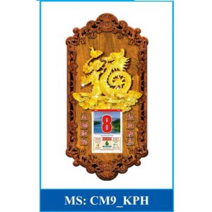 Đốc lịch gỗ 3D Phong thủy Kim Long CM9